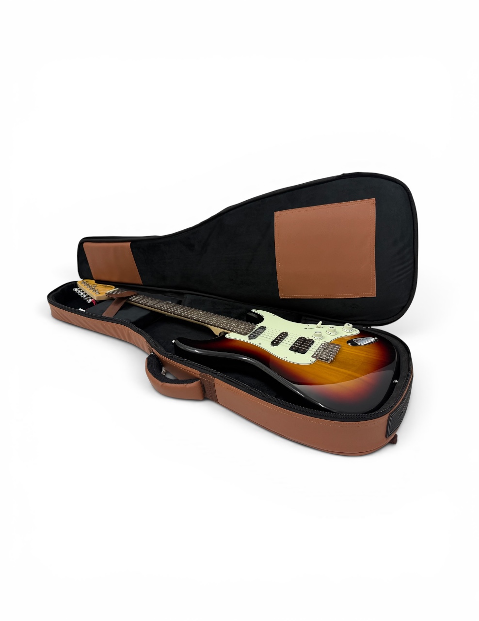 Olive OL-EGT-R BROWN Electric Guitar Bag,15mm PP Foam Padding, Vegan Leather Material, Water Resistant, Shoulder Straps