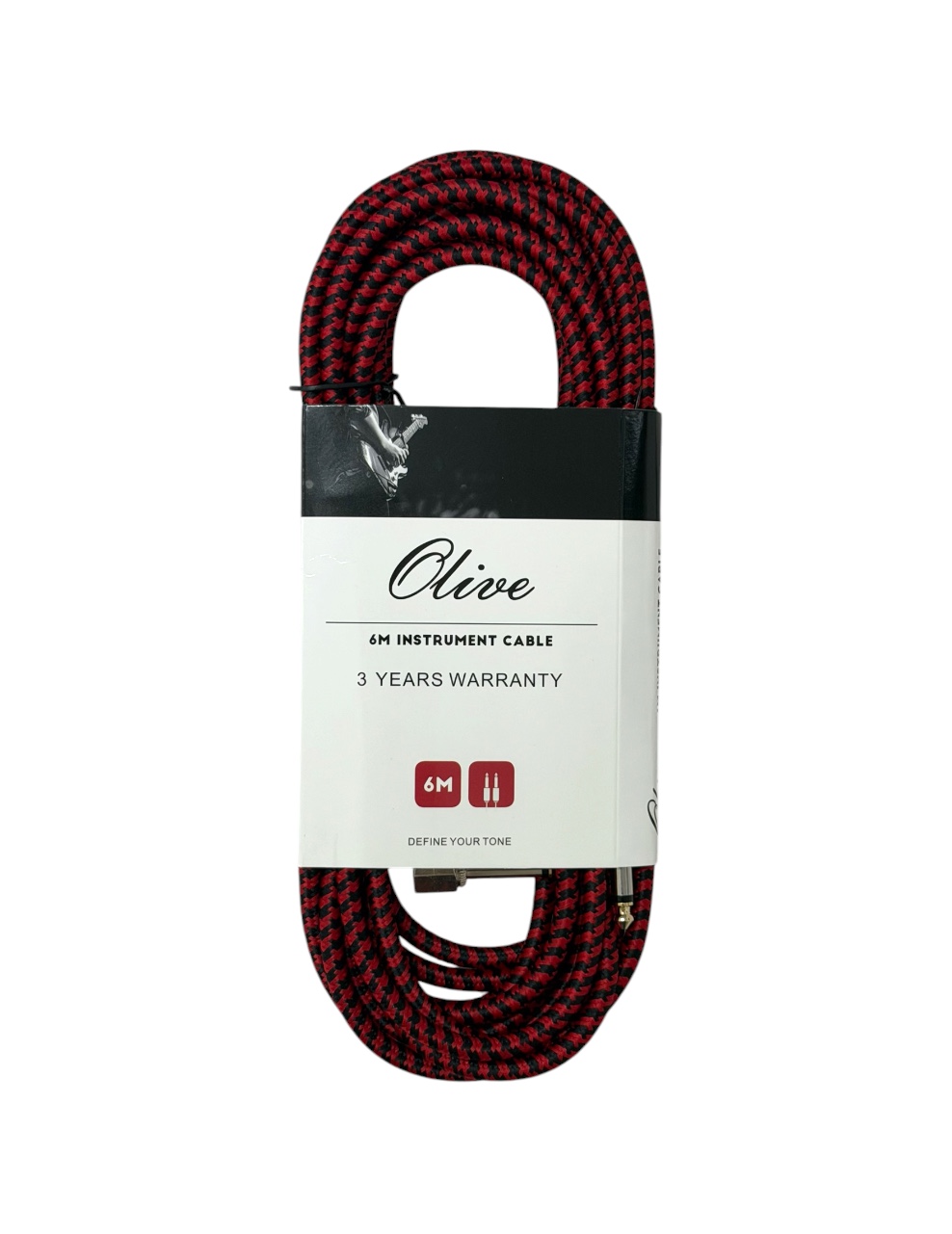 Olive OL-GT6M Instrument cable for Guitars, Amps and More, 6M Length, 3 Years warranty,