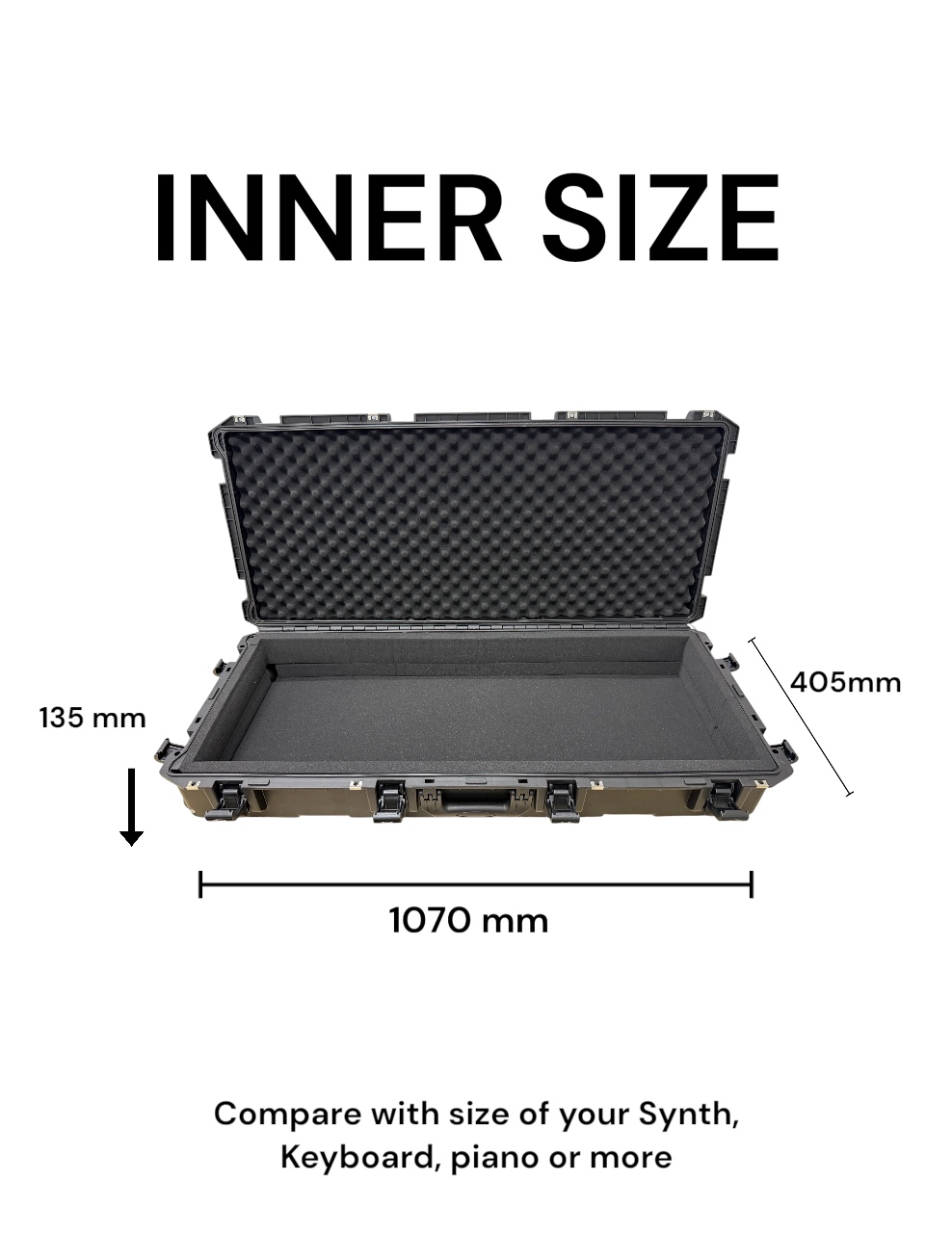 Olive IM-KB4003 Injection Molded Hardcase for Montage M6, MODX M6, Adjustable Foam, Trolley with Wheels, For Flight