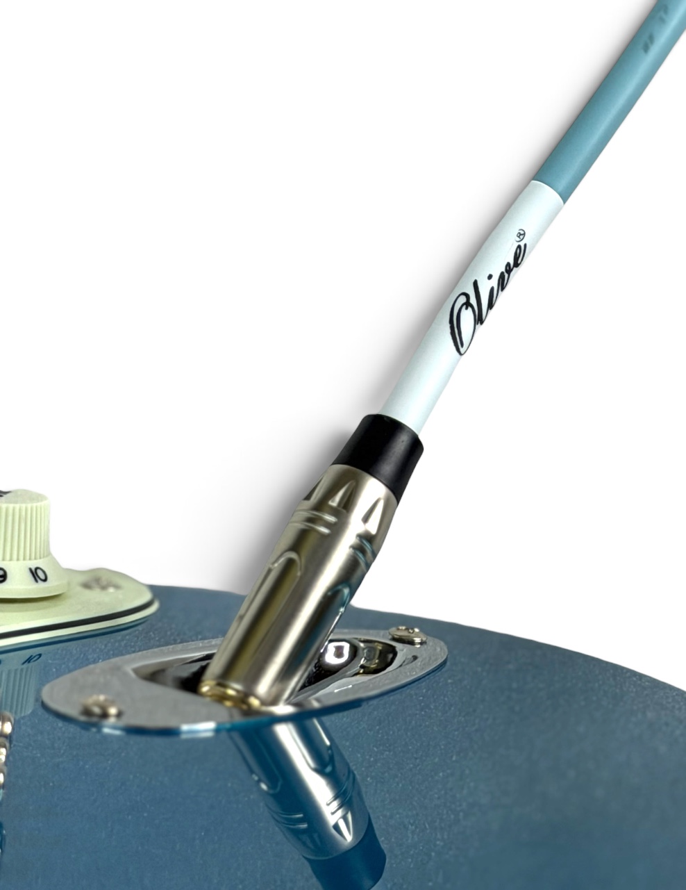 Olive Guitar Cable 3m Blue Right-Angled Jack, OL-IC-BL03