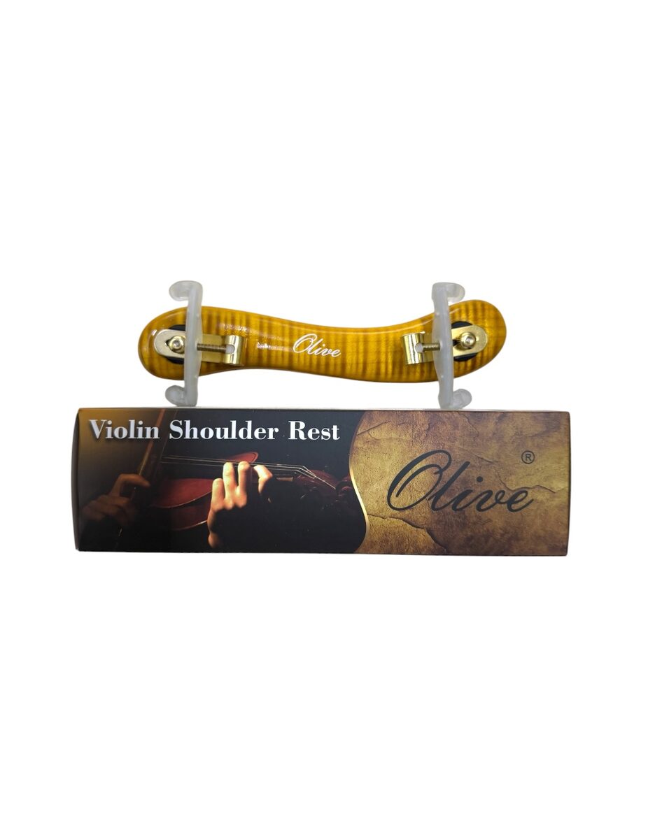 Olive OL-VSR-40 Professional Violin Shoulder Rest Full Size, Flame Wooden Body with cleaning cloth, Premium Quality