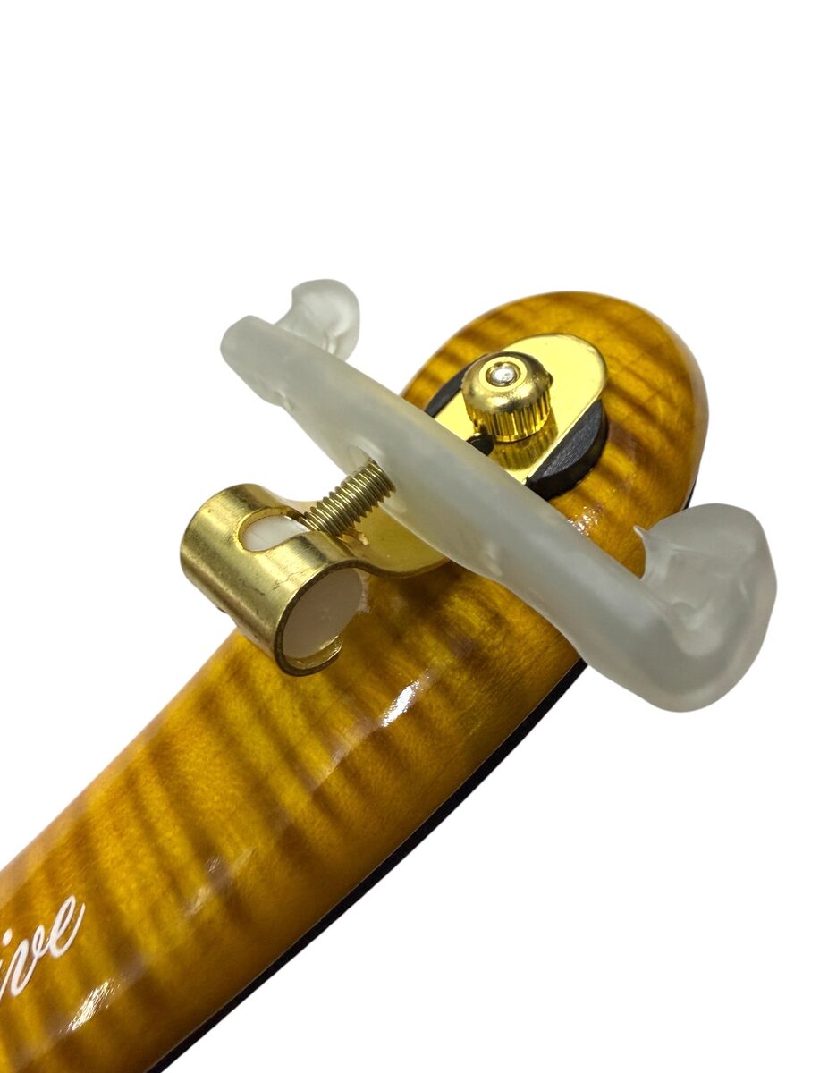 Olive OL-VSR-40 Professional Violin Shoulder Rest Full Size, Flame Wooden Body with cleaning cloth, Premium Quality